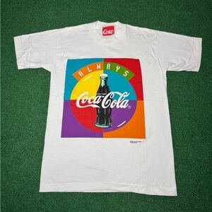 Vintage Coke Always Coca Cola Retro Pop Art Warhol S/M 18x27 90s T Shirt